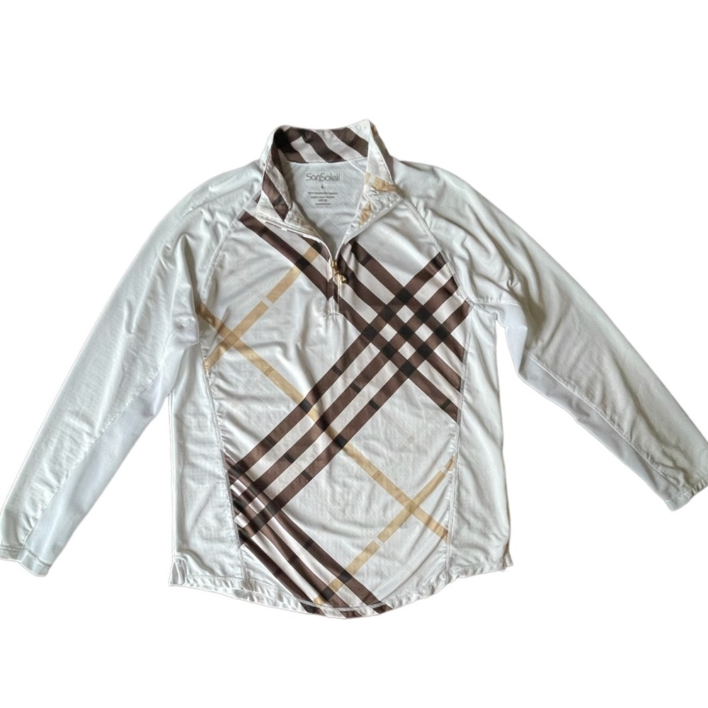 Sofibella Women's Long Sleeve Top - White and Brown
